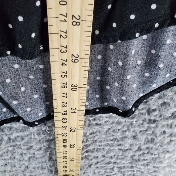 Old Navy Top Womens XXL Tall Black Polka Dot Lightweight Long Sleeve Blouse - Picture 5 of 9